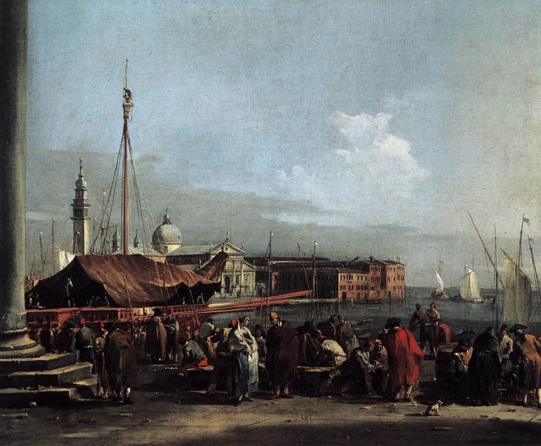 Il Mercato al Molo con la Vista di San Giorgio Maggiore - Akademie der bildenden Künste, Vienna
